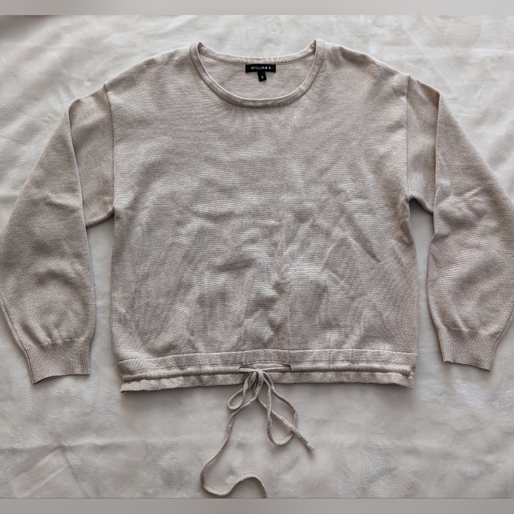 William B Knit Pullover Top Tie Waist Size Small